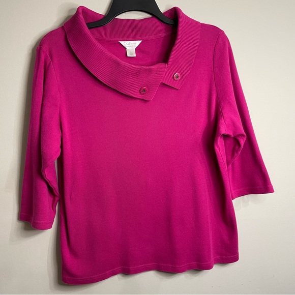 CJ Banks Pink Cowl Neck Sweater - Picture 1 of 4